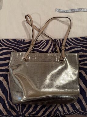Michael Kors Metallic gold Logo Tote Bag